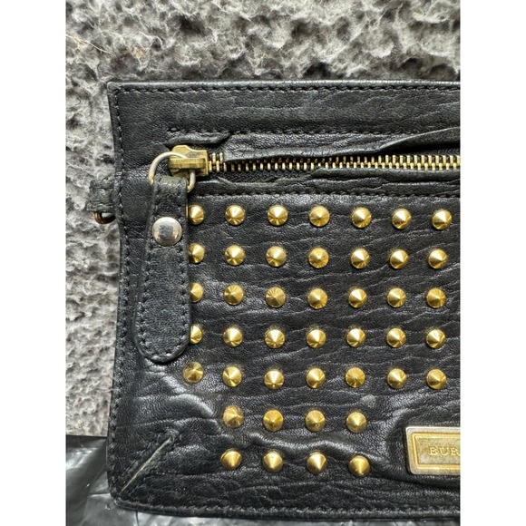 Vintage Burberry Women s Studded Leather Clutch Bag Black ITALBSRL239CAL 8.5 x 5 - Picture 4 of 10